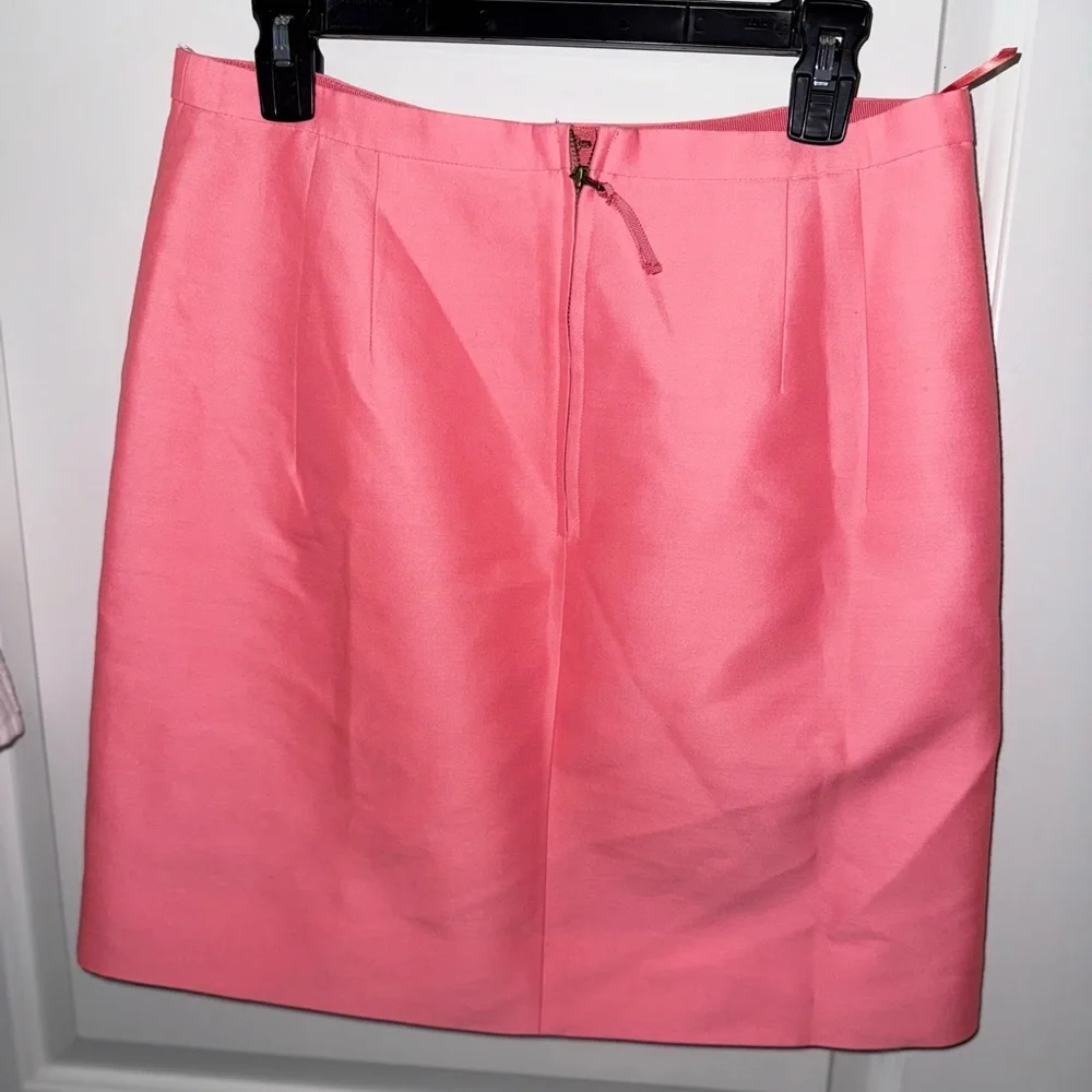 J. Crew Coral/Pink Wool A-Line Skirt